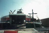 SRN4 The Prince of Wales (GH-2054) destroyed by fire at Dover